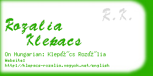 rozalia klepacs business card